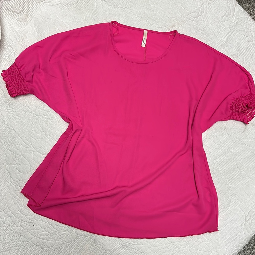 Hesed Boutique Bright Pink Blouse Top